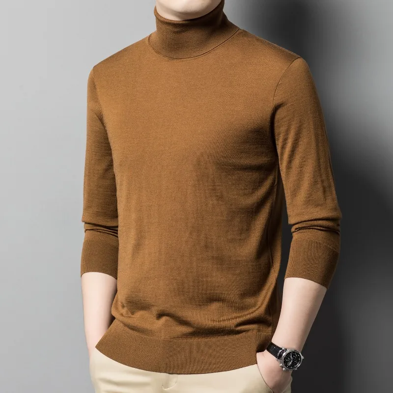 سترة صوف 100% عالية الجودة بياقة مزدوجة للرجال بأكمام طويلة #6