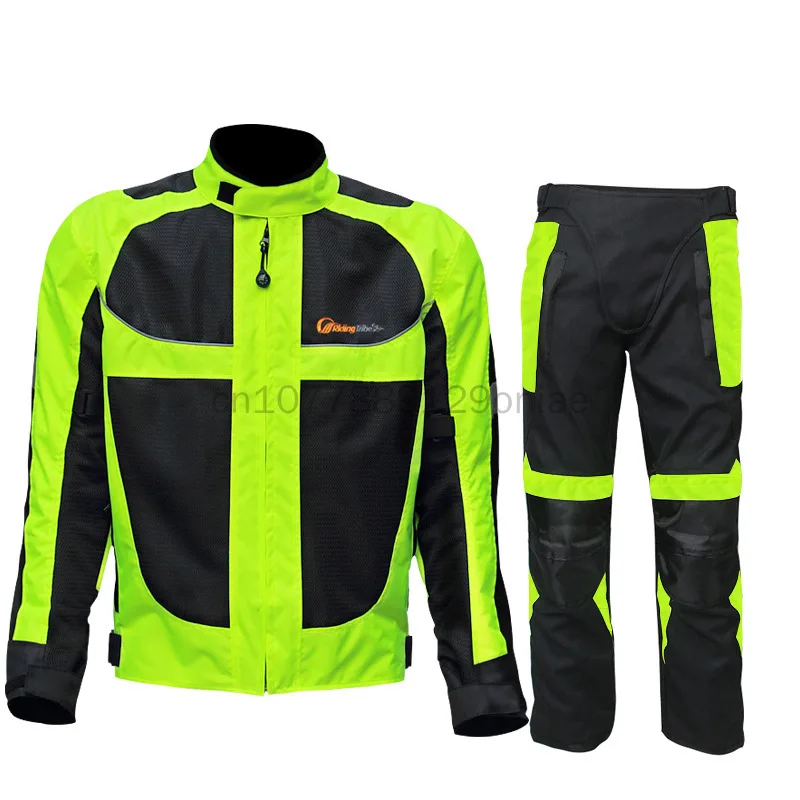 

Summer Motorcycle Riding Jacket, Men's and Women's Knight Racing Suit, Anti Fall Breathable Motorcycle Jacket and Pants