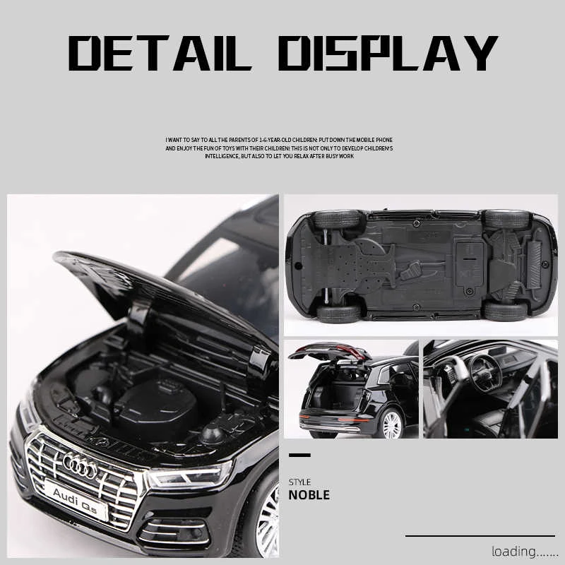 1:32 AUDI Q5 SUV Alloy Car Model Diecasts Metal Toy Vehicles Car Model Simulation Sound and Light Collection Childrens Toy Gifts