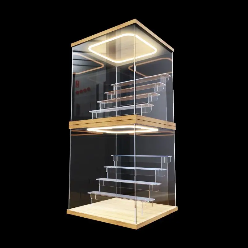 

Светящийся акриловый ящик для хранения дисплея со съемной полкой, строительные блоки, модель, коллекции аниме-фигурок, пыленепроницаемый шкаф