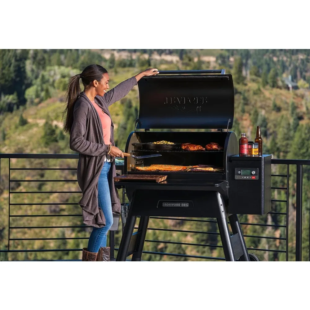 Grills Ironwood 885 Electric Wood Pellet Grill and Smoker, Black, 885 Square Inches Cook Area