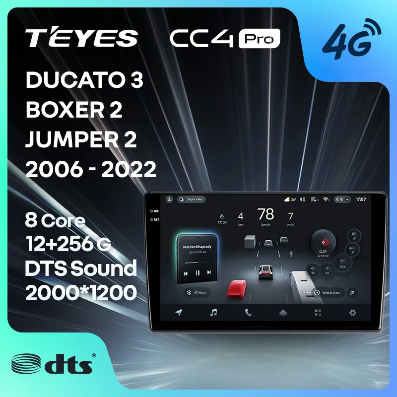 

TEYES CC4 PRO For Fiat Ducato 3 2006 - 2022 For Peugeot Boxer 2 2006 - 2022 For Citroen Jumper 2 2006 - 2022 CarPlay Auto 2DIN