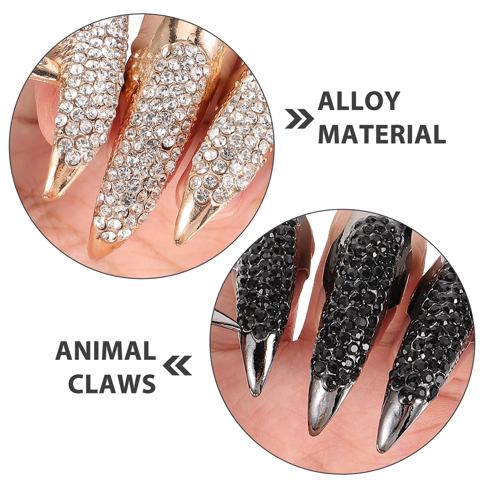 

10Pcs Set Finger Claws Cosplay Rings Nail Fingertip Claws Gothic Jewelry Halloween Carnival