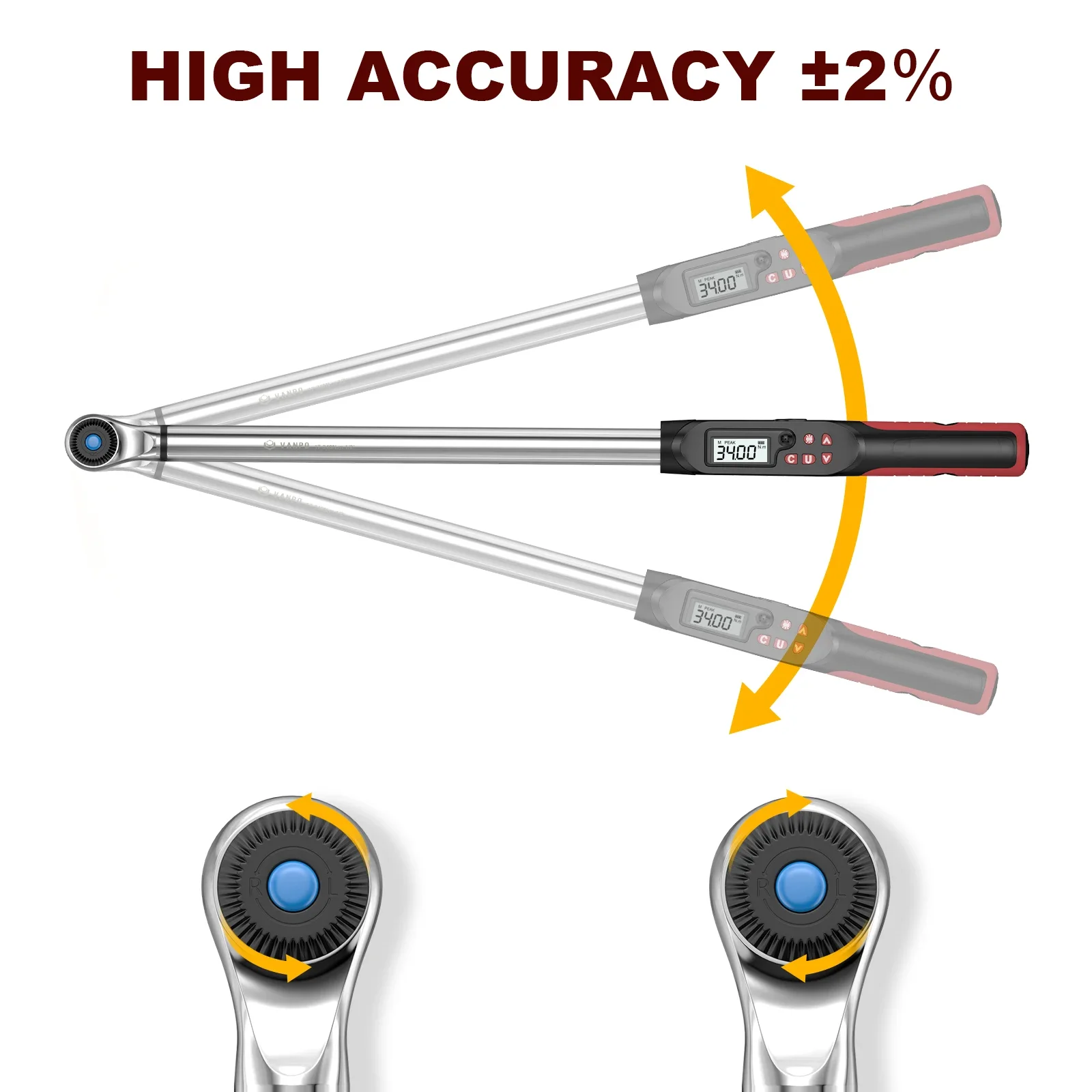 Alat Ukur Portabel Kunci Torsi Digital Elektronik yang Dapat Disesuaikan
