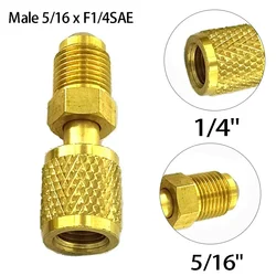 Adapter Male 5/16 X F1/4 SAE Brass Quick Couplers Adapter For Air Conditioning S R32 R410a Replacement Power Tools Accessories