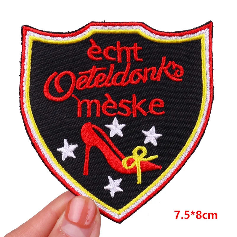 Oeteldonk Emblem Embroidered Patches DIY Frog Patch Carnival For Netherland Patch Iron On Patches For Clothing Sew Patch Badges