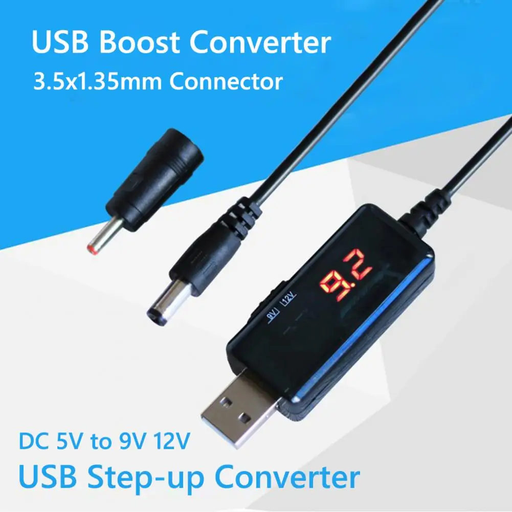 USB To D.C 5.5/3.5mm Power Cable for Router Modem Solar Panel USB Power Booster 5V To 9V/12V Step Up Converter