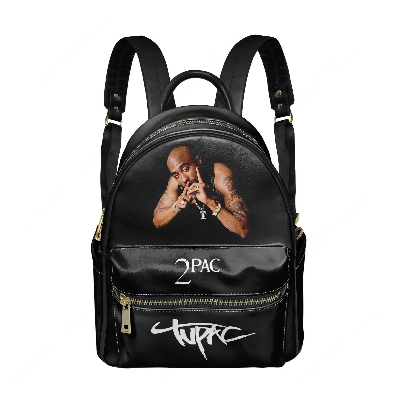 

Tupac Rapper 2PAC Backpack Vintage Womens Men Personalized Double Shoulder Bag Business Travel Bookbag Rucksack Gift Daypack