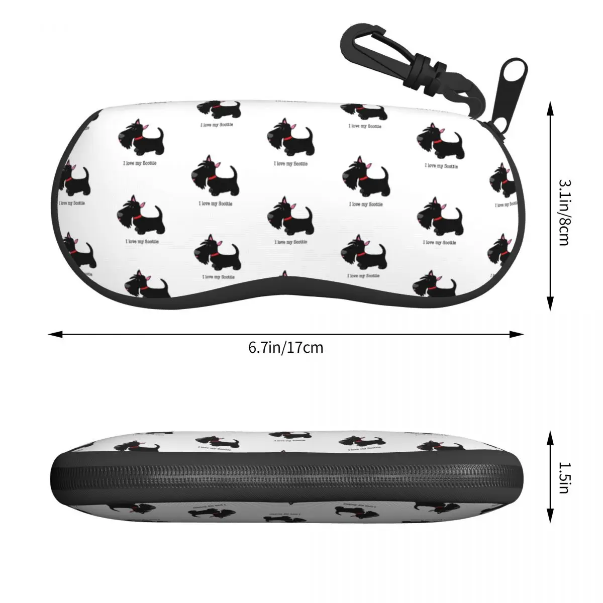 I Love My Scottie Shell Eyeglasses Protector Cases Cute Sunglass Case Scottish Terrier Dog Glasses Bag