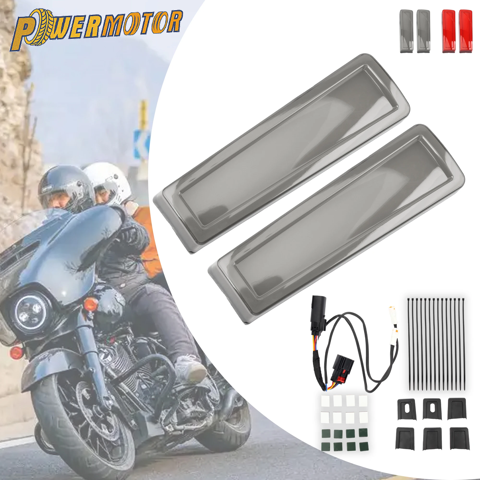 

For Harley Touring Road Street Glide FLTR 2014-2023 Motorcycle Rear Saddlebag Filler Panel LED Brake Tail Light Turn Signal Lamp