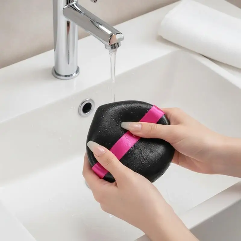 Makeup Sponge Puff Soft Non-Absorbent Professional Tool with Pink Strap 1/3Pcs/Box for Salon Foundation Makeup
