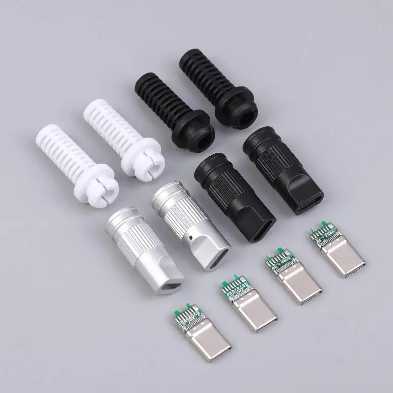 2/5Pcs USB3.1 24Pin Type-C Male 5 Solder Joints With CC Solder Pad For Mobile Phone Fast Charging C To C Repair DIY Data Plug - view 5