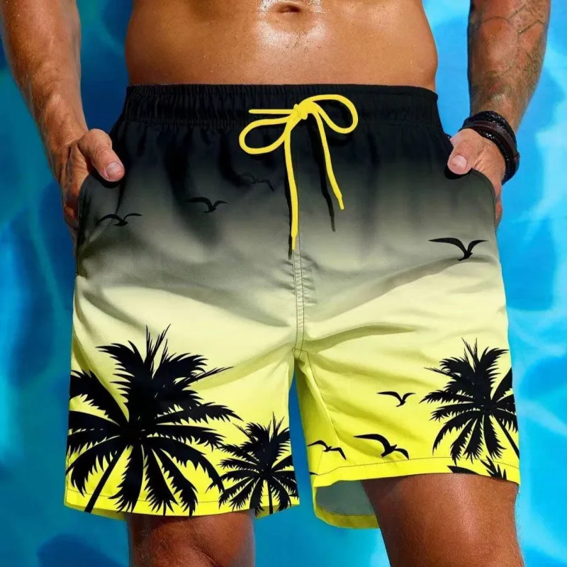 

Vintage Plant 3D Printed Board Shorts Mens Palm Graphic Short Pants Summer Hawaiian Breathable Swim Trunks Kids Loose Ice Shorts