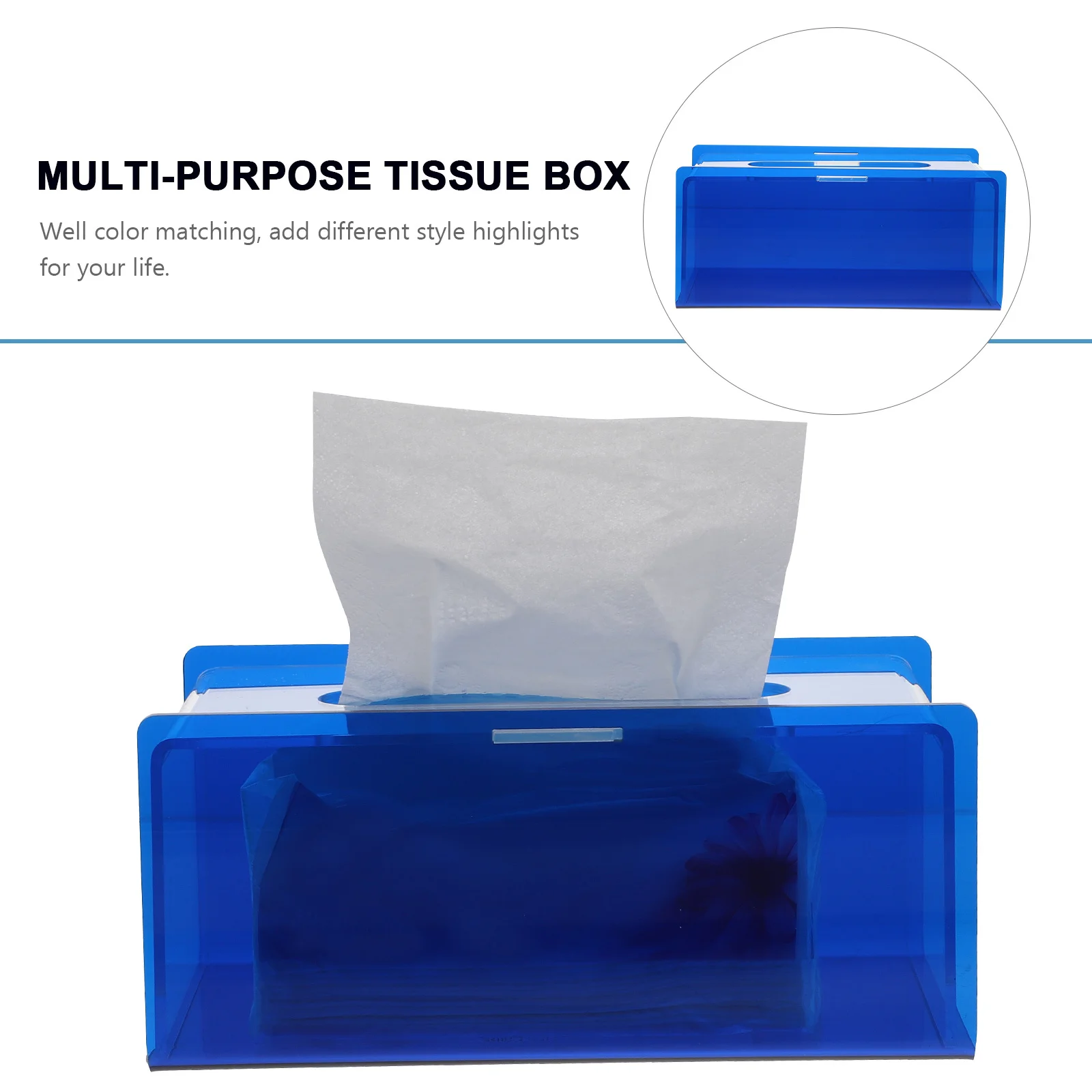 

Transparent Paper Carton Tissue Organizing Container Household Napkin Case Home Storage Colorful