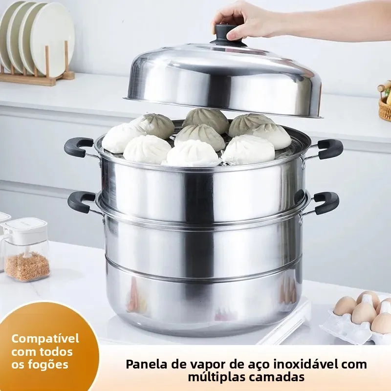 thickened-stainless-steel-double-layer-steamer-sleeve-cover-sun-protection-fish-steaming-pot-high-capacity-gas-stove-accessories