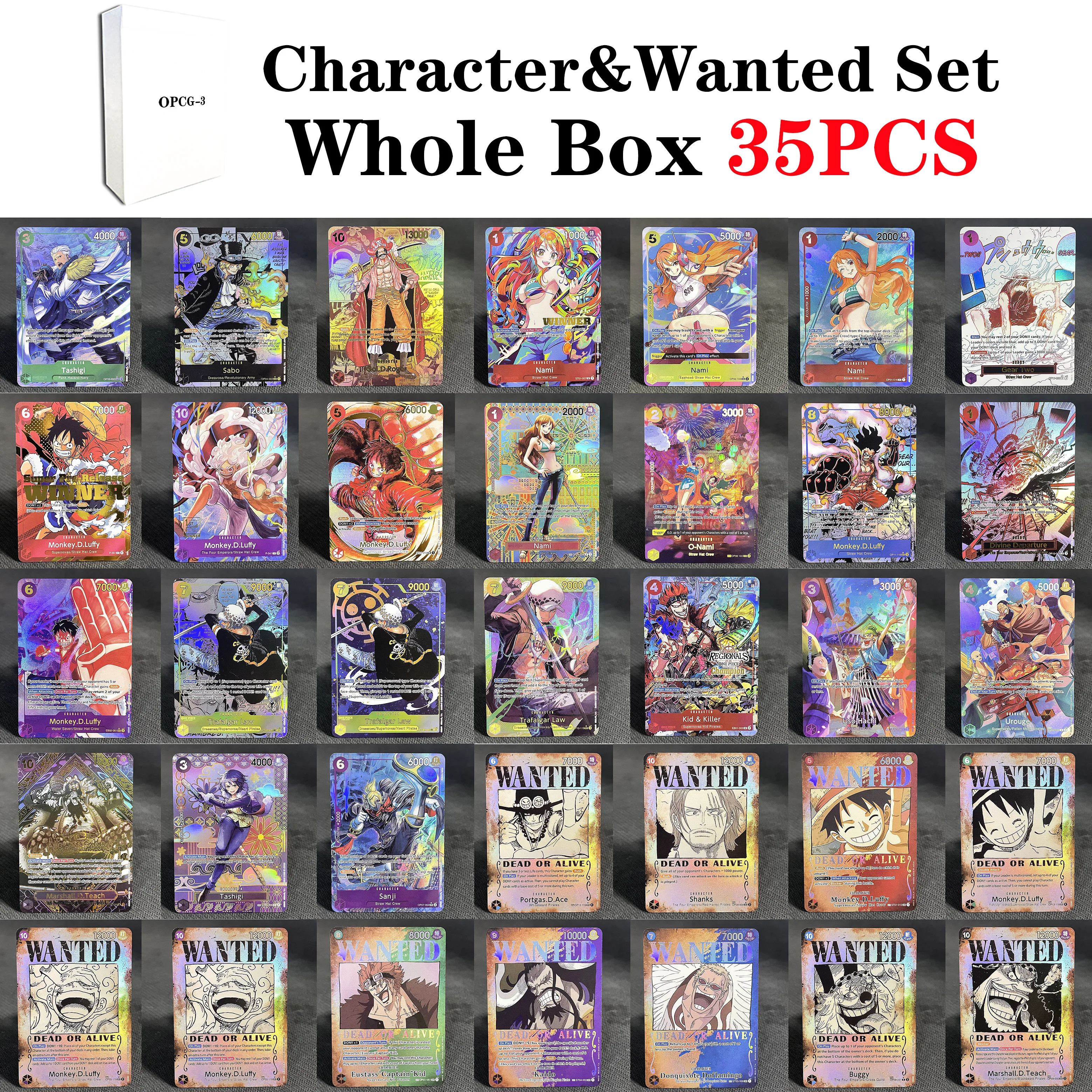ONE PIECE Whole Box Set Cards Character&Wanted OP09/10/11 Emperors in the New World Royal Blood Opcg Holo Collection Proxy Card