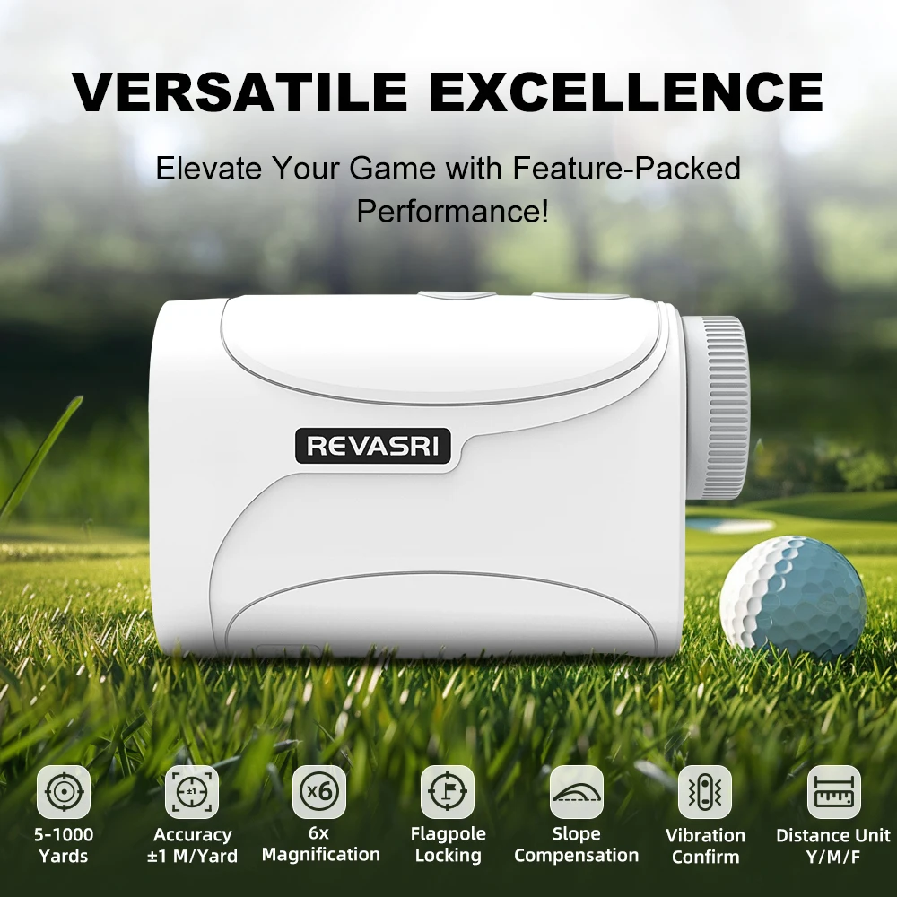 REVASRI Mini Size 1300yds Golf Rangefinder مع تعويض المنحدر وقفل مسح العلم والاهتزاز #2