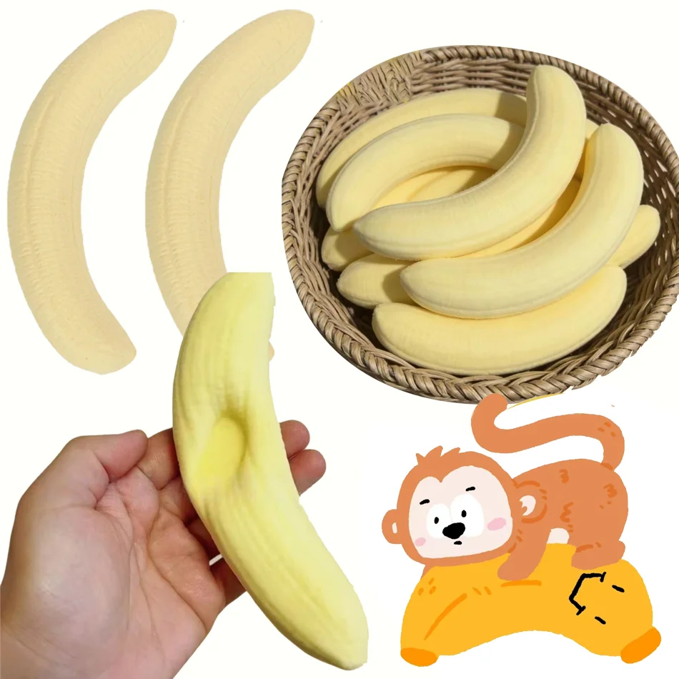 2026 Banana Squishy Toy ,Stress Relief Banana Pulp Squishy Toy, Slow Rebound Sensory Fidget Ball, Non-Edible Soft Durable