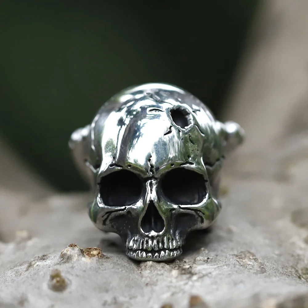 NEW Men's 316L stainless-steel Vintage super punk skull biker Pendant Necklace fashion Jewelry free shipping