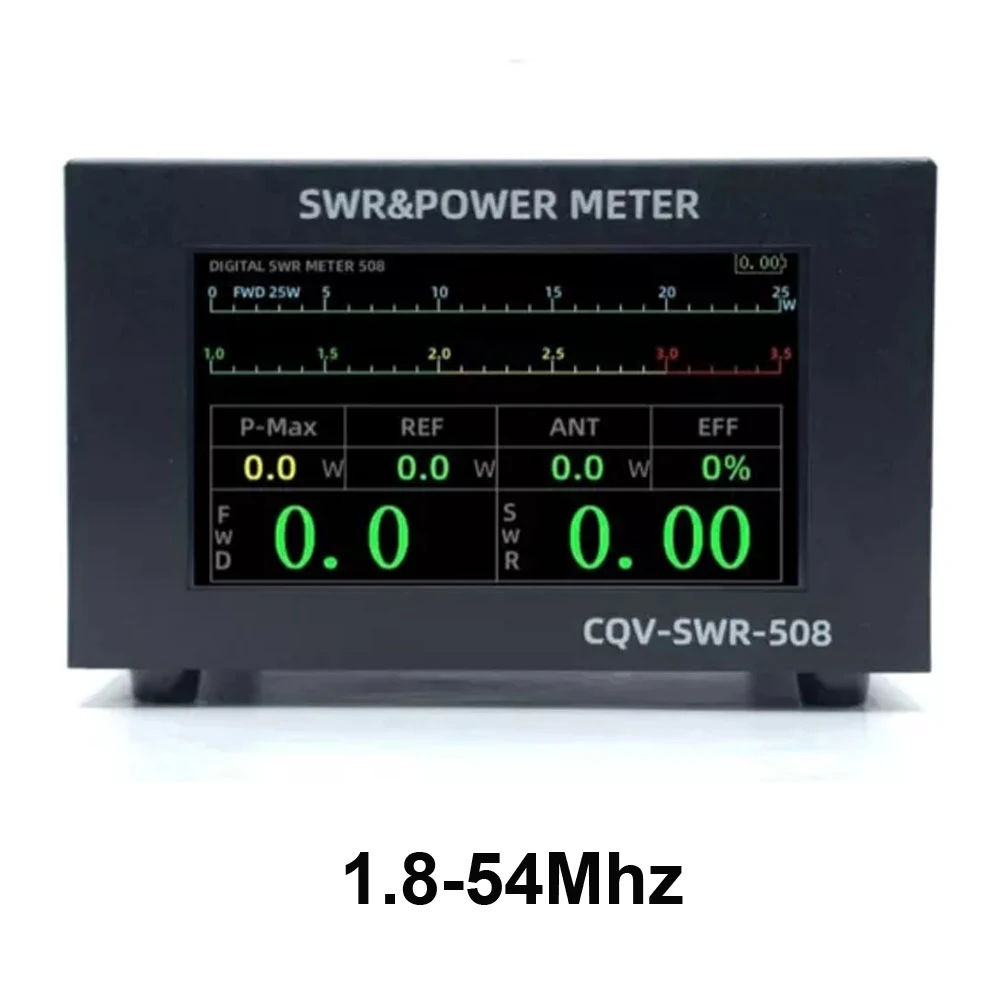 SWR Power Meter CQV-SWR-508 200W Digital Standing Wave Meter Work from 1.8-54Mhz 4.3-inch IPS Color LCD display