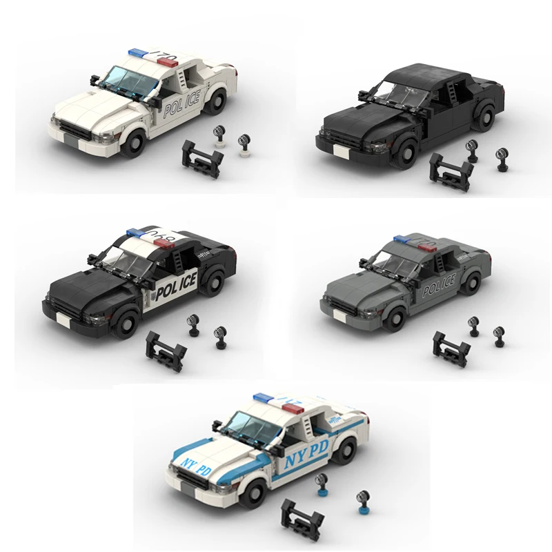 MOC Crown Victoria Police Car Sports Car Building Blocks Vehicle Model Bricks Racing Speed Champion Boys Toys Gifts Toys For Kid