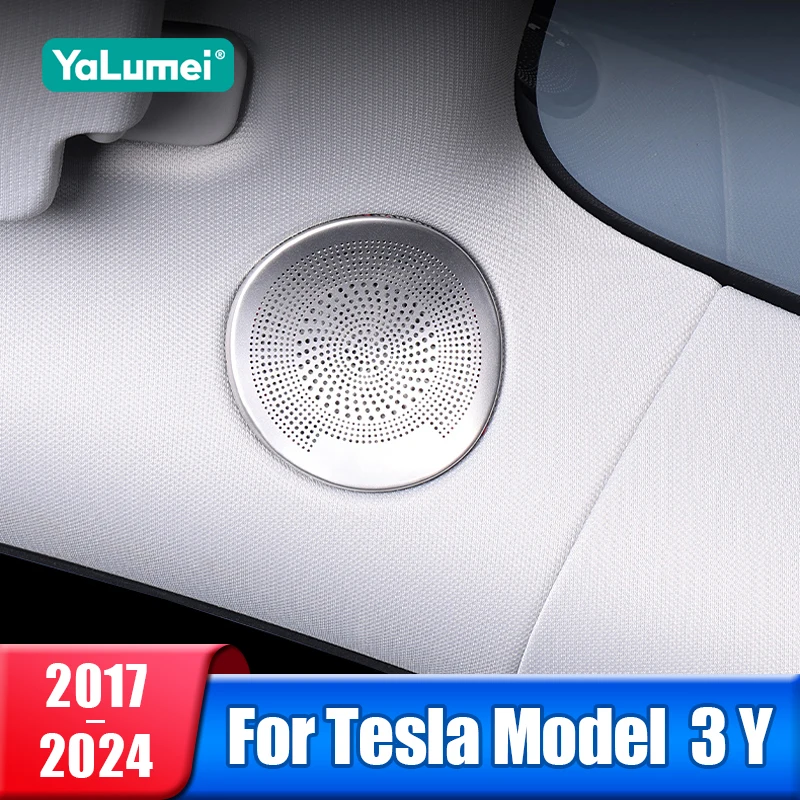 

Car Front Pillar Column Roof Audio Tweeter Speaker Trim Cover For Tesla Model Y Model 3 2017 - 2021 2022 2023 2024 Accessories