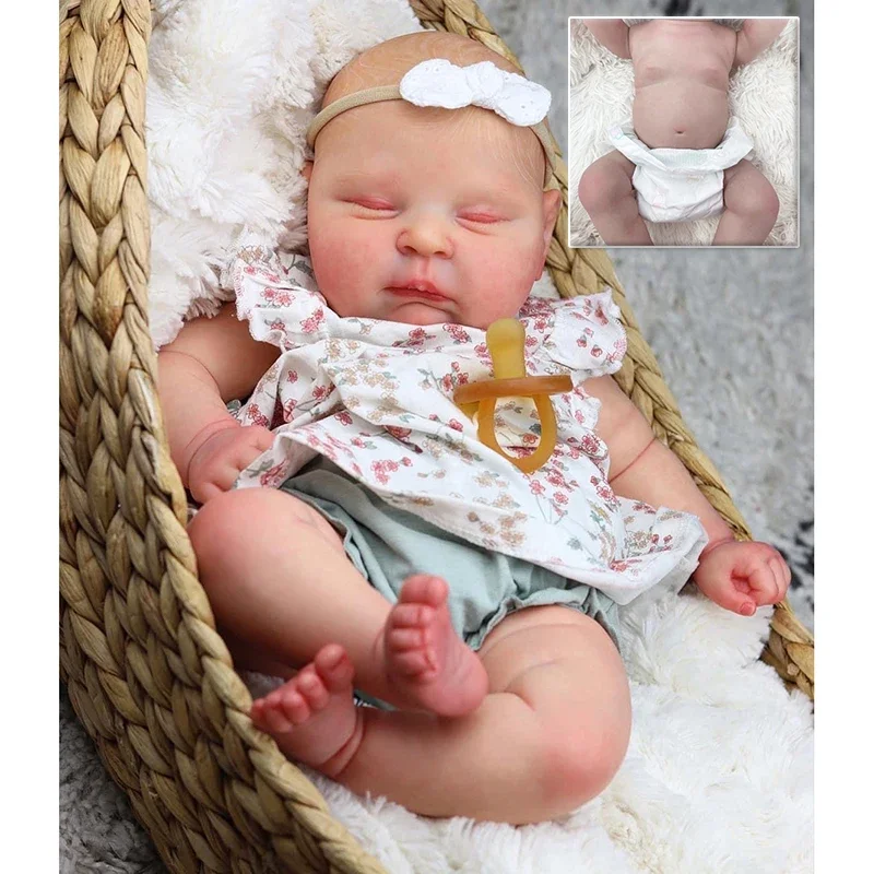 

NPK 19inch Peaches Soft And Full Body Reborn Baby Doll with 3D Skin Multiple Layers Painting with hand painted Hiar Touch Doll