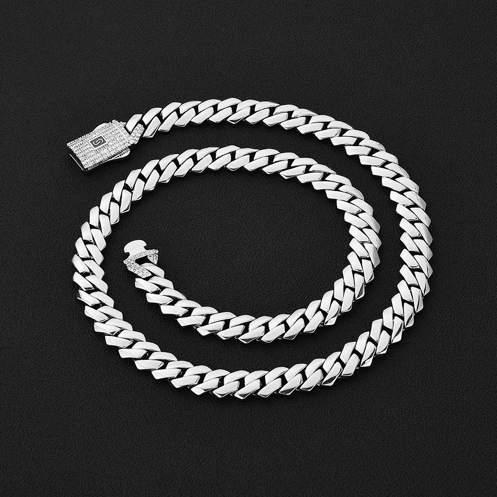 HHIOK Copper Zircon Miami Cuban Link Chain Necklace Bracelet Gold Color Iced Out Box Clasp Hip Hop Jewelry