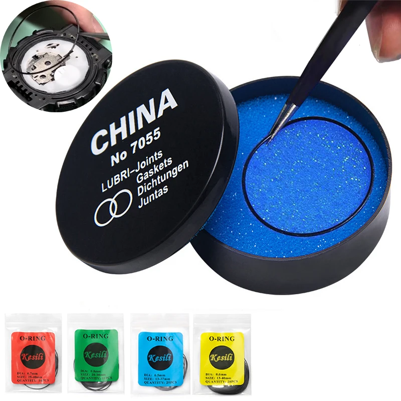 Uhren fett wasserdichte Öl versiegelung für Uhren dichtung 0.6/0.5/0.8/0,7mm profession elle Uhren reparatur O-Ring-Dichtung dichtungen Reparatur satz