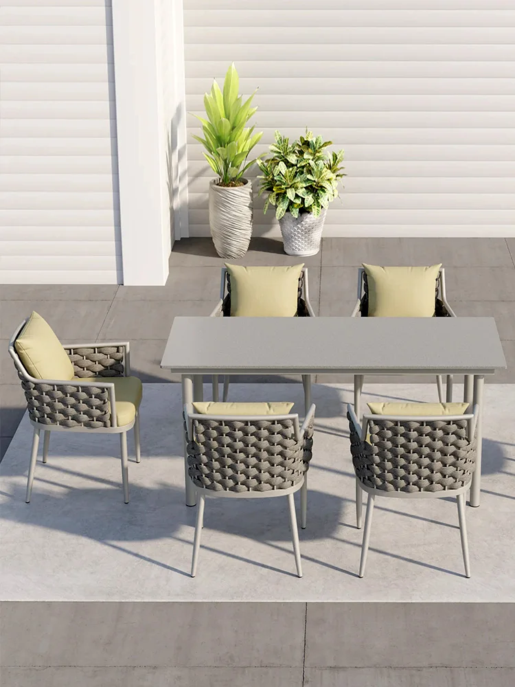 Customized Nordic outdoor tables and chairs, rattan woven outdoor balconies, rattan chairs, outdoor gardens, hotels, furniture