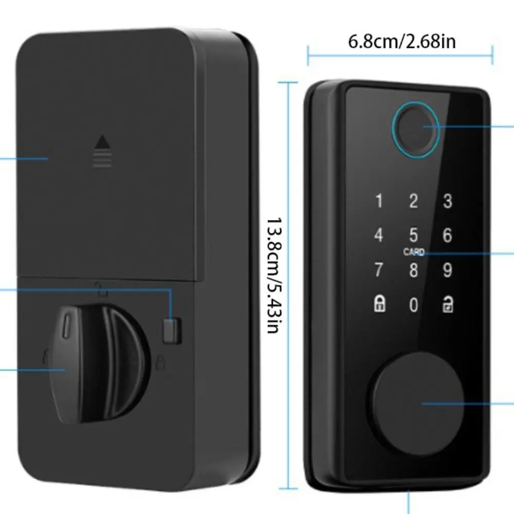 Aluminum Alloy Smart Card Digital Code Lock Anti-theft Design Bluetooth-compatible Biometrics Door Lock Fingerprint Recognitio