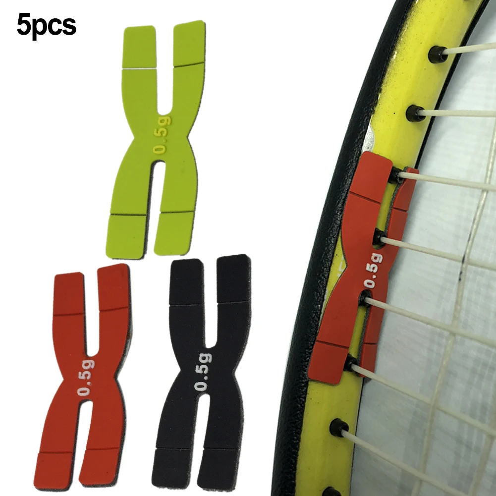 5pcs Badminton Racket Weight Plate Badminton Racket Balance Plate H-shaped 0.5g Silicone Racket Head Balance Bar