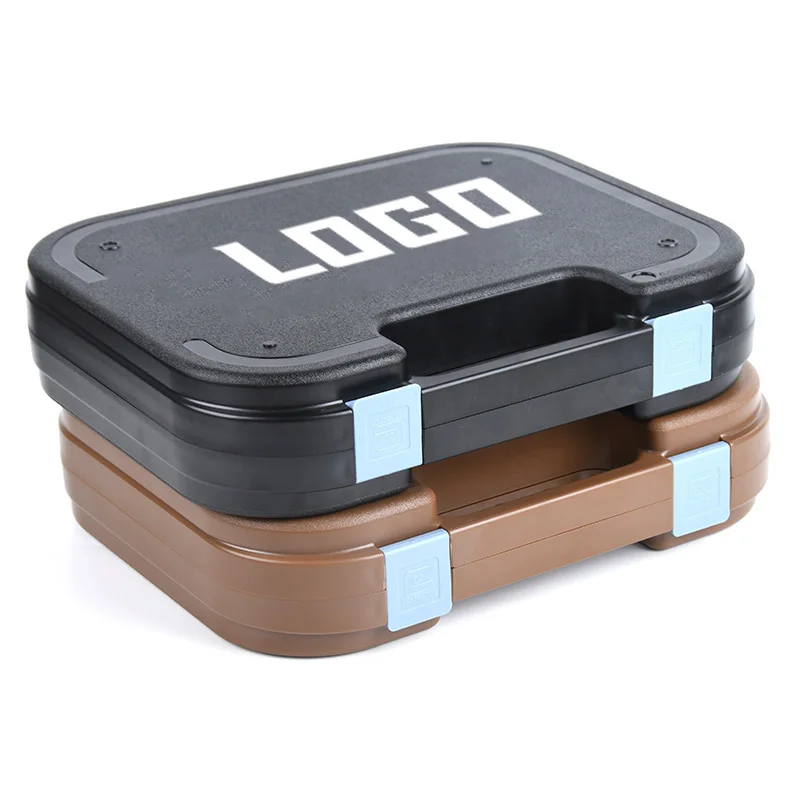 戦術ピストル安全ケース ハードシェルガン収納ボックス パッド入りフォームライニング付き G17ツール収納 ハンティングトイガンアクセサリー用