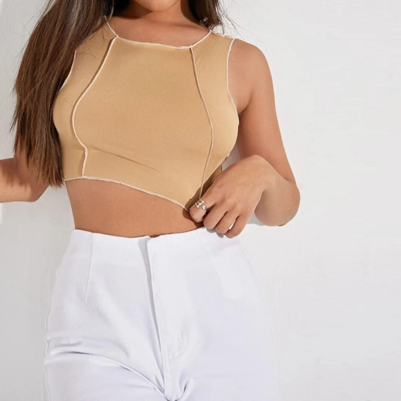 

2026 Spring and Summer New Style Bottoming Camisole Sexy Versatile Solid Color Slim Fit Hot Girl Navel Top Women