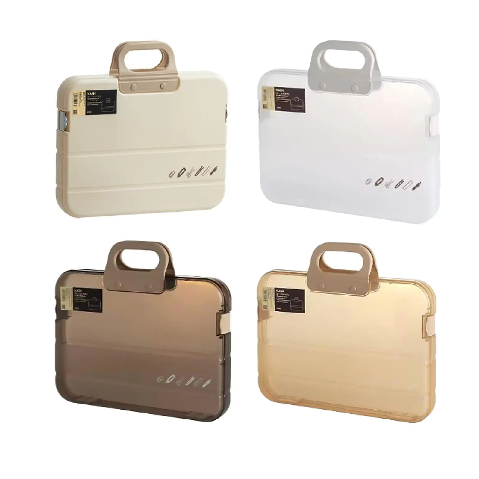 Portable A4 File Storage Box 14.4x2x10.2inch Versatile Lightweight Accessories for Daily Use with Handle Waterproof Case