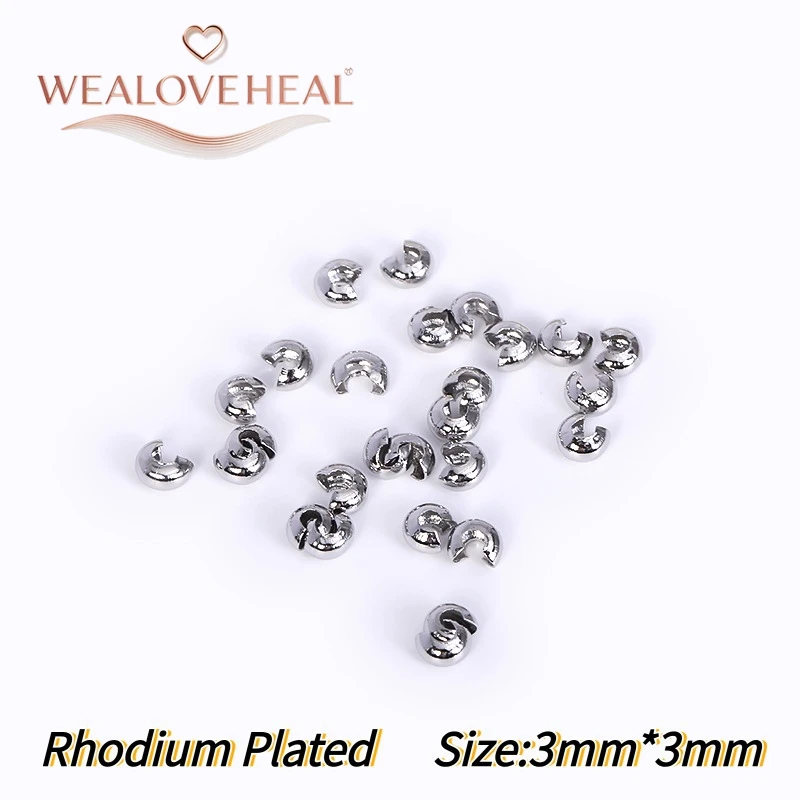 50/100 Stück 18K vergoldete Messing-C-Form-Klemmverschlüsse 3/4/5mm Halbmond-Klemmperlen Stopper DIY Schmuckherstellung Zubehör – Detail 23