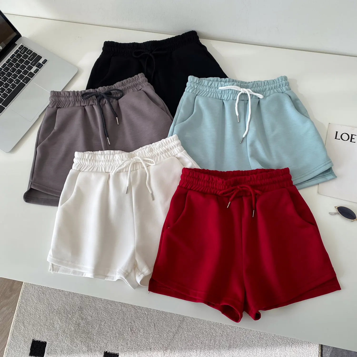 

Shorts Pant Women Short Pants Slim Fit Elastic Waist Lae Up Solid Casual Trousers Y2k Streetwear Elegant Splice Work Summer 2026