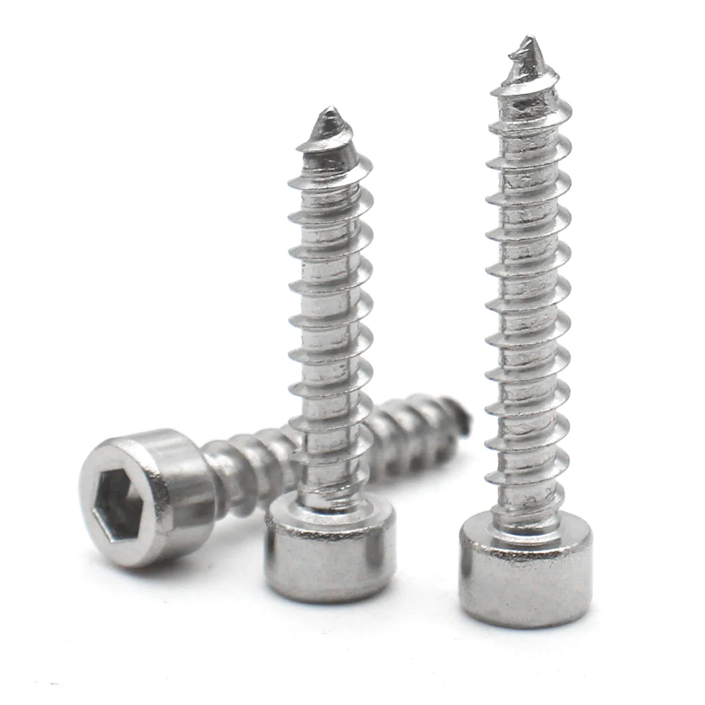 20-200 pces 304 parafuso sextavado de aço inoxidável m1.7 m2 m2.6 m3 m3.5 m4 m5 cabeça sextavada parafuso auto-roscante parafusos de cabeça allen