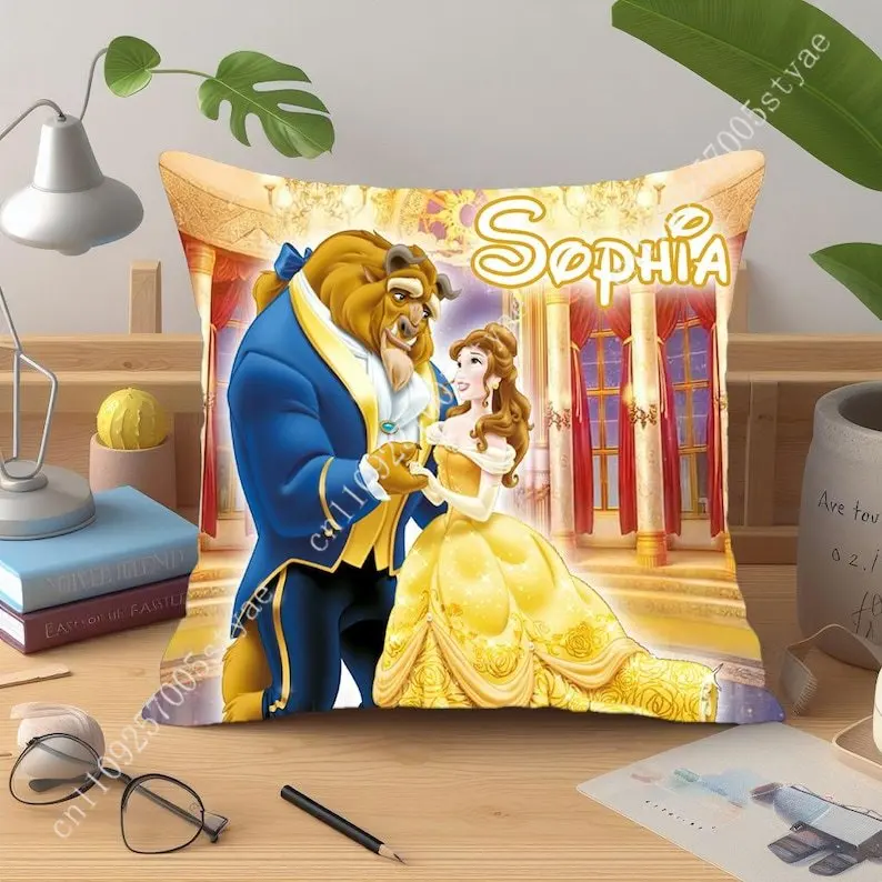 الجمال والوحش المخدة ديزني الكرتون كيس وسادة لينة أريكة سرير الطفل عطلة حفلة صبي فتاة الهدايا غطاء وسادة مخصص #2