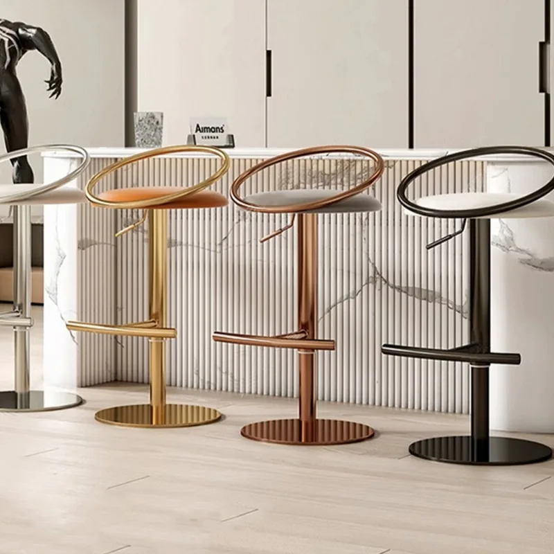 

Customizable Sedie da bar di design di lusso Sgabelli da bar moderni nordici rotondi ad altezza regolabile Sedie da bar singole