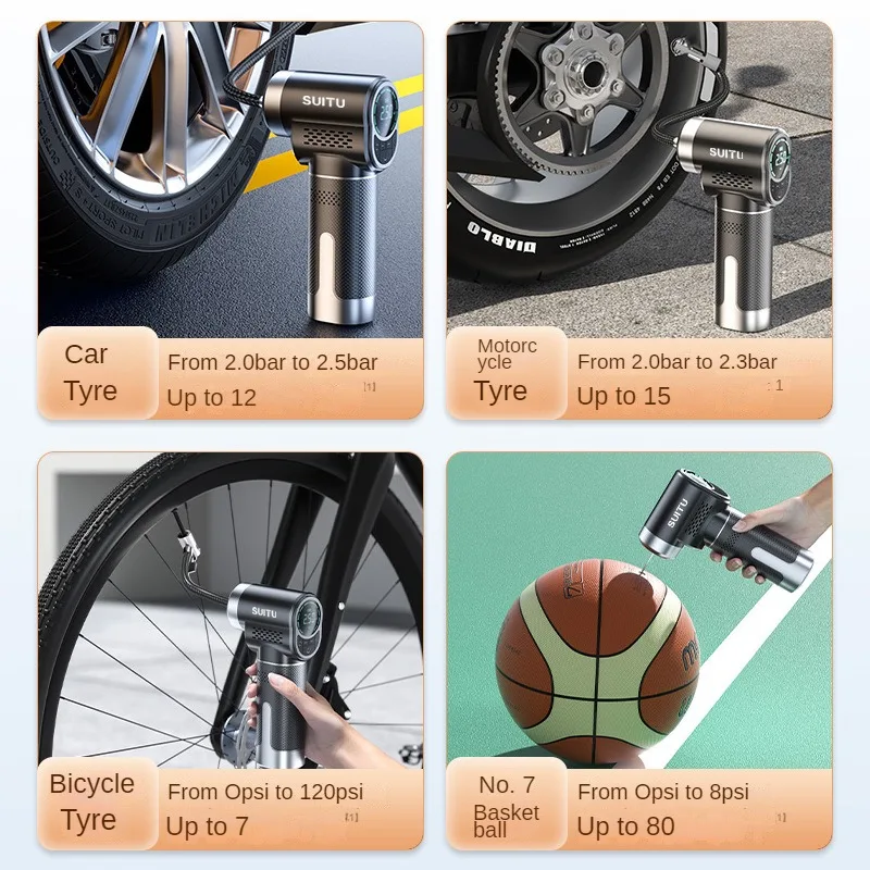 

Велосипедный насос150PSI Беспроводной автомобильный воздушный компрессор Электрический портативный умный автомобильный воздушный насос для шин для автомобиля, мотоцикла, велосипеда, лодки, мяч
