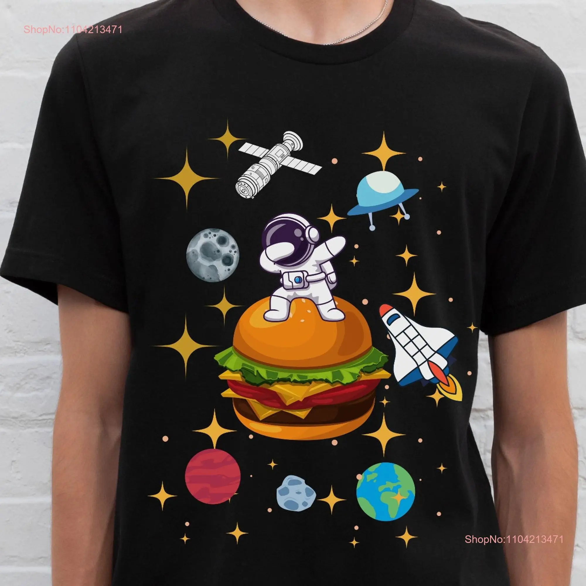 AstronauT T Shirt Burger Dab Space for Lover Comfy long or short sleeves