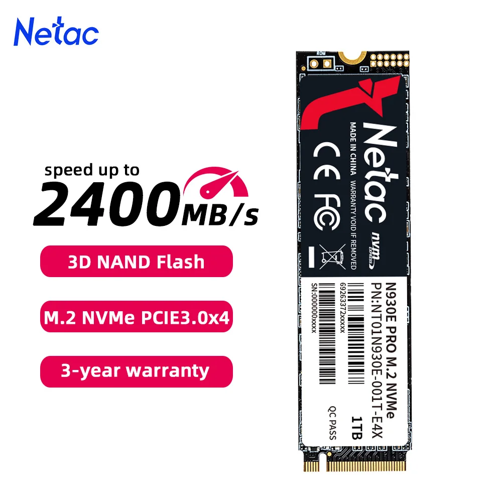 Netac NVMe SSD 1tb M2 SSD 512GB M2 NVME 256GB SSD disco duro M.2 2280 PCIe unidades internas de estado sólido para ordenador portátil
