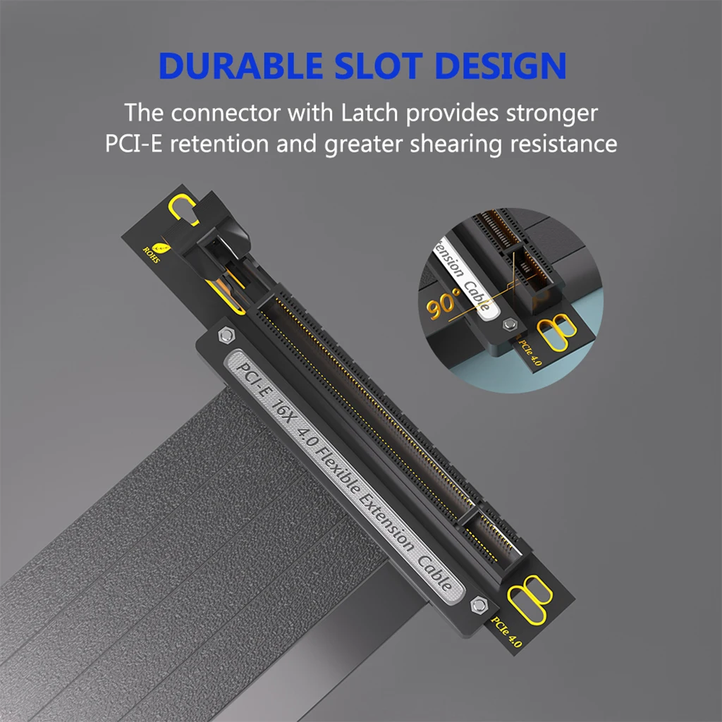 XT-XINTE PCIe Riser สาย64GBS ชุบเงิน90/180องศาสำหรับต่อขยาย GPU ด้วยความเร็วสูง4.0 16X สำหรับ RTX3090ti RX6900XT