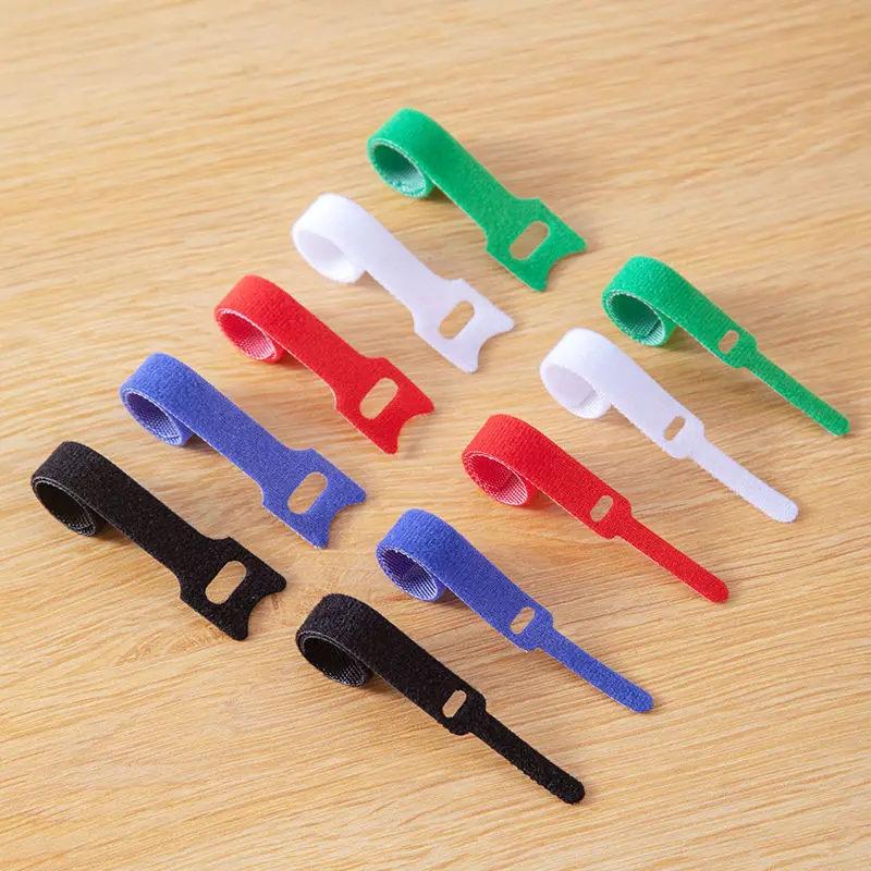 10/50pcs Adjustable Cord Ties Reusable Cable Ties Microfiber Hook Loop Cords Tape Storage Fastening Strap Tape Organizer