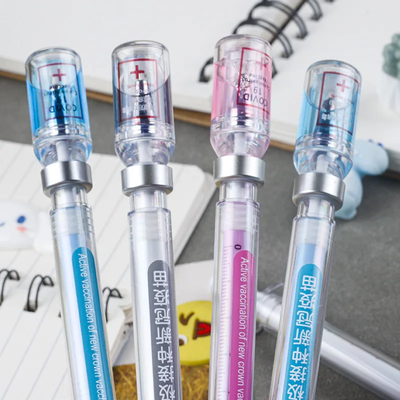 1pc Novelty Syringe Shaped Gel Pen Cute Unique Design 0.5mm Black Ink School Office Writing Stationery For Students Gift