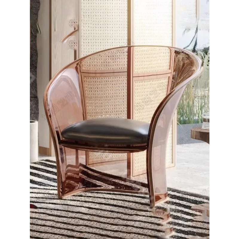 

Nordic Designer Model Acrylic Armchair Armchair Transparent Crystal Fan-Shaped Leisure Chair