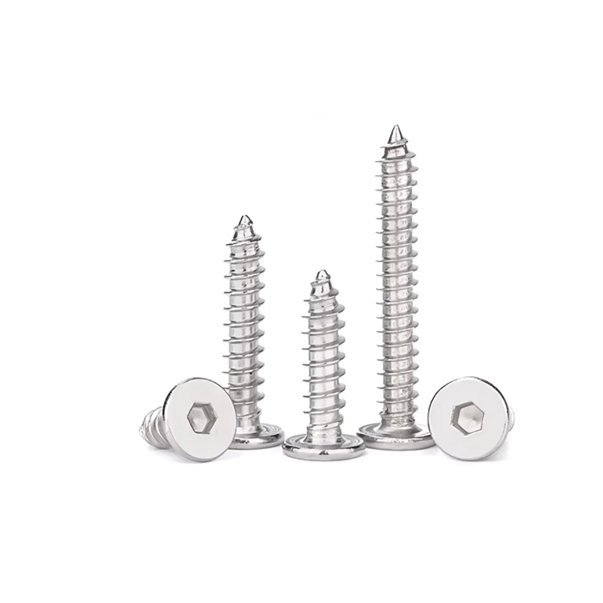 CM 304 Stainless Steel Hex Hexagon Socket Ultra Thin Super Low Flat Head Tapping Screw M2 M2.6 M3 M4 M5 M6