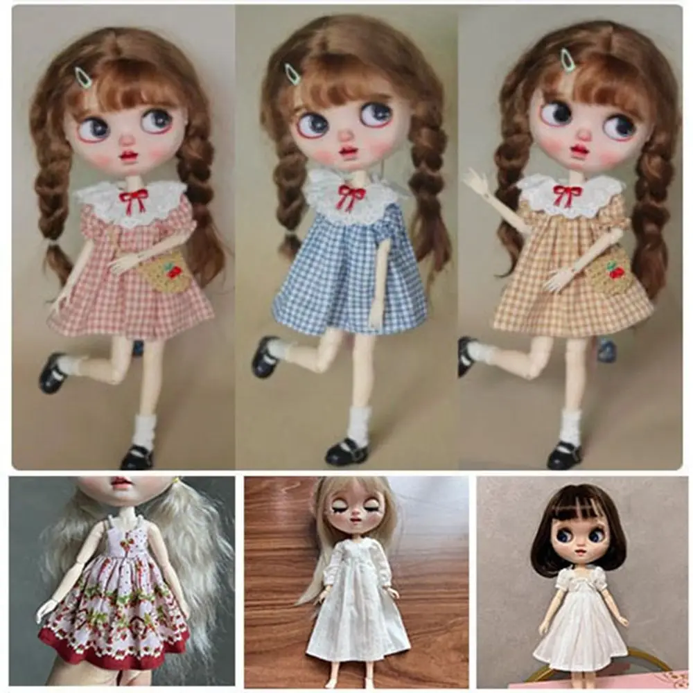 

Fashion Floral Lace Dresses Mini DIY Accessories Bubble Sleeve Dresses Cute Princess Clothes for azone ob22/24/27 Dolls