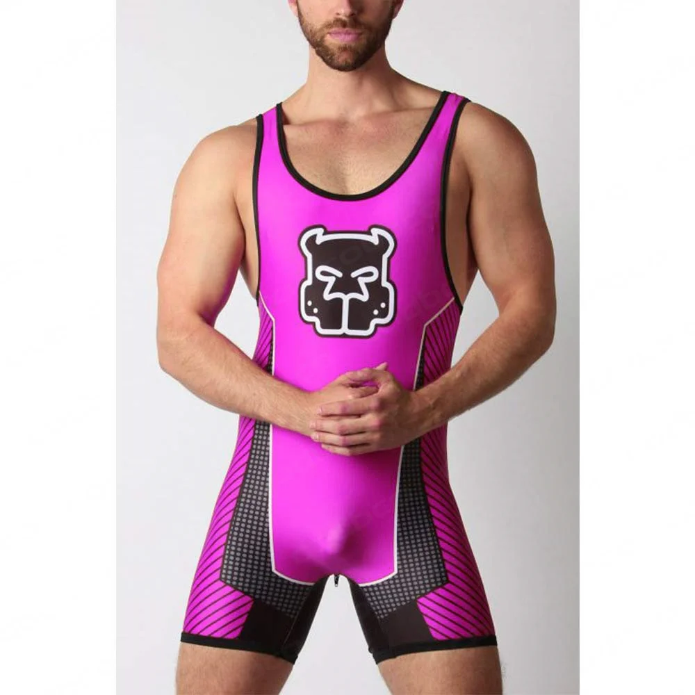 New Wrestling Singlets Suit Boxing One Piece Bodysuit Mens Iron WWE Gym Coverall Sport Fitness Sleeveless Weightlifting Skinsuit